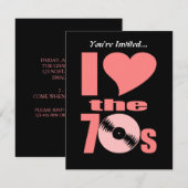 Retro ik hou van de jaren 70 | Feest van de jaren Kaart (Voorkant / Achterkant)