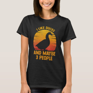 Retro ik hou van eenden en misschien 3 mensen die  t-shirt