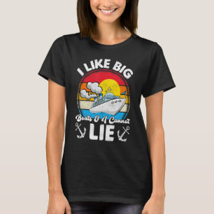 Retro Ik hou van grote boten en ik kan geen auto T-shirt
