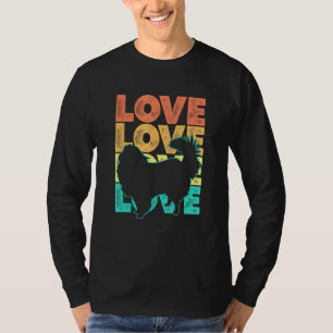 Retro Ik hou van mijn japans kin hond thema ontwer T-shirt