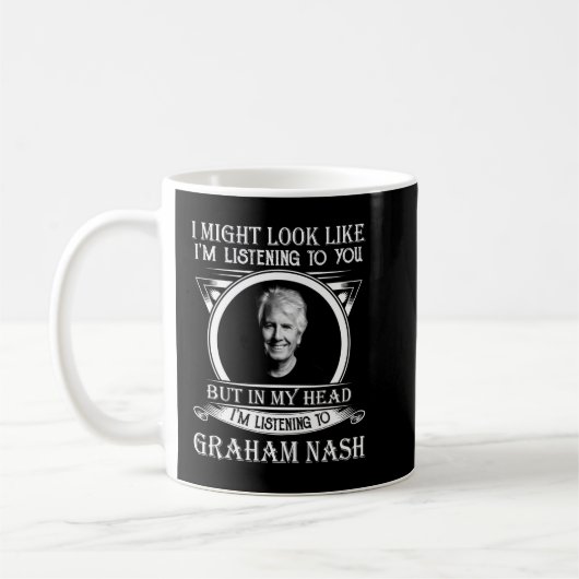 Retro ik luister naar Graham Nash Funny Gift. Koffiemok (Links)