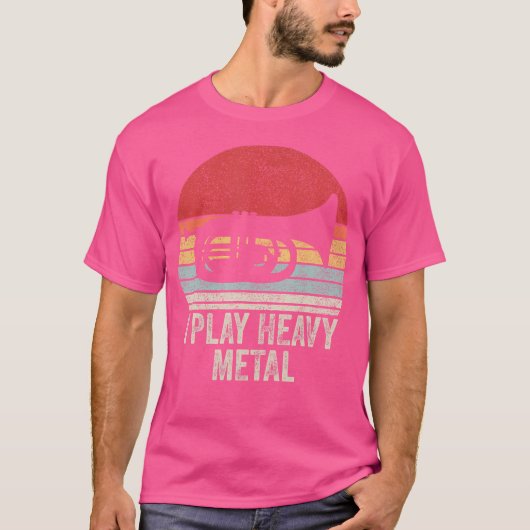  Retro Ik Speel Heavy Metal Shirt Funny Tuba (Voorkant)