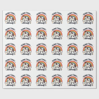 Retro Ik Zweet Niet Ik Fonkel Eenhoorn Regenboog P Cadeaupapier