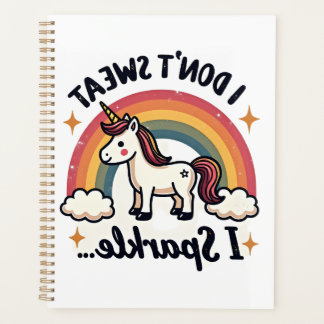 Retro Ik Zweet Niet Ik Fonkel Eenhoorn Regenboog P Planner