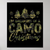 Retro I'm Dreaming Of A Camo Christmas Camouflage Poster (Voorkant)
