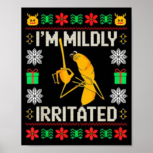 Retro I'm Mildly Irritated Marcus The Worm Christm Poster (Voorkant)