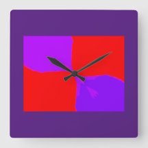 Rétro image horloge murale de carré pourpre et