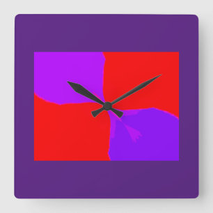 Rétro image horloge murale de carré pourpre et
