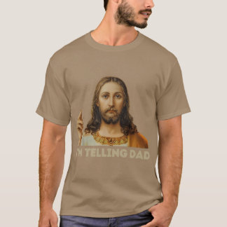 Retro Imitatie Papa Grappig Religieus Christelijk T-shirt