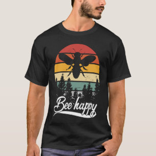 Retro imkerij natuur bijenkorf honingraat insect b t-shirt