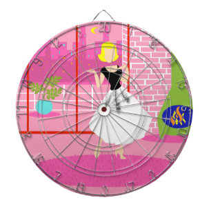 Retro in het Roze Dartboard Dartbord
