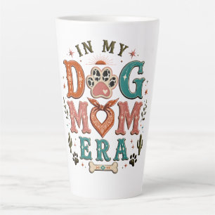 Retro In Mijn Tijdperk Als Hond Moeder Dames T-Shi Latte Mok