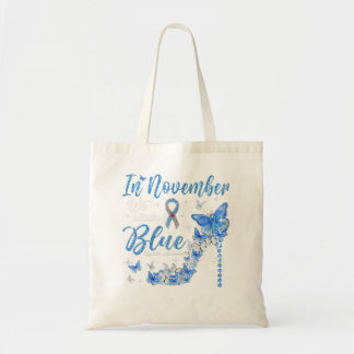 Retro in november Draag we het bewustzijn van blau Tote Bag