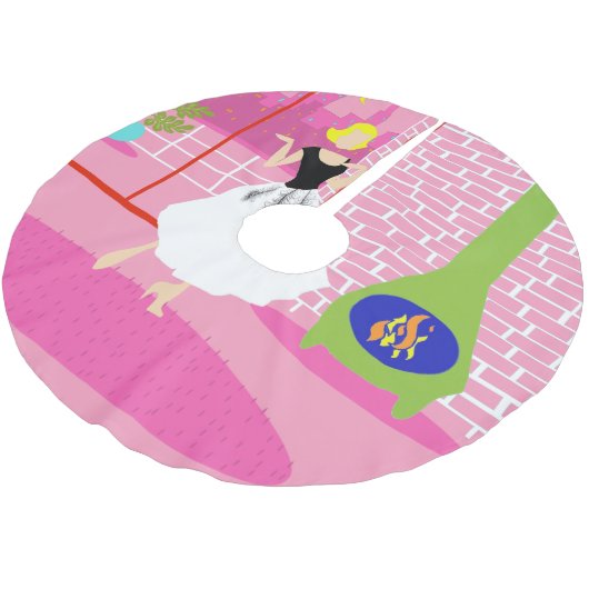 Retro in roze kerstboomrok kerstboom rok (Gekanteld)