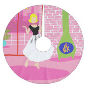 Retro in roze kerstboomrok kerstboom rok (Voorkant)
