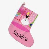  Retro in roze kerststooking Grote Kerstsok (Voorkant (Hangend))