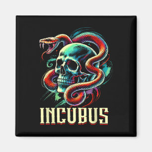 retro incubus schedel en slang Halloween Ho Magneet