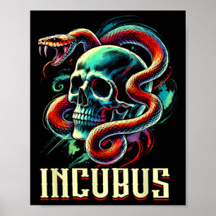  retro incubus schedel en slang Halloween Ho Poster