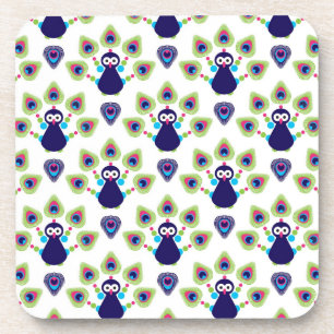 retro india exotische pauw drankjes onderzetter