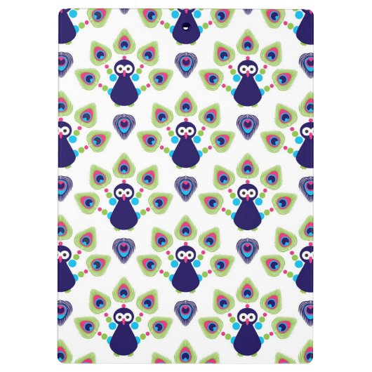 retro india exotische pauw klembord (Achterkant)