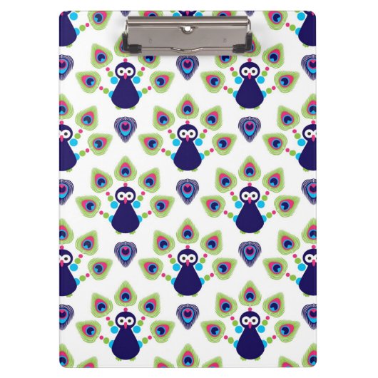 retro india exotische pauw klembord (Voorkant)