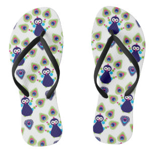 retro india exotische pauw teenslippers