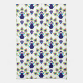 retro india exotische pauw theedoek (Verticaal)