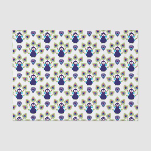 retro india exotische pauw tissuepapier (Voorkant)