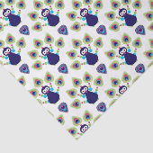 retro india exotische pauw tissuepapier (Detail)