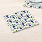 retro india exotische pauw vierkante kartonnen onderzetter (Schuin)