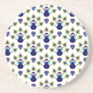 retro india exotische pauw zandsteen onderzetter