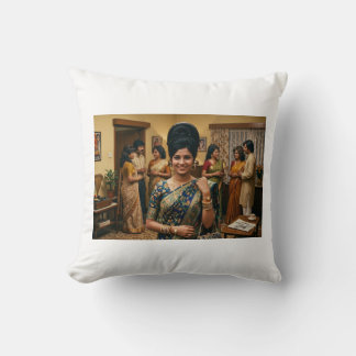 Retro Indiase mode en bouffant kapsel uit de jaren Kussen