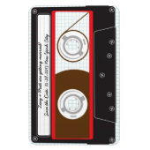 Retro Indie Mixtape Bruiloft Rood, Zwart & Wit Magneet (Verticaal)