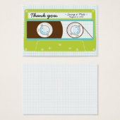 Rétro Indie Mixtape Mariage bleu / Lime vert (Devant & derrière)