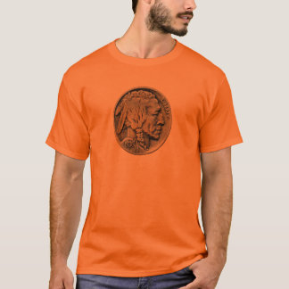 Retro Indische kroonnikkel-pop T-shirt