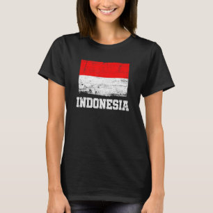 Retro Indonesische Vlag Vintage Indonesische Trots T-shirt