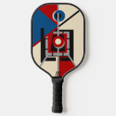 Retro Industrial Deco Geometric Art Pickleball Paddle (Achterkant)