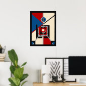 Retro Industriële Deco Geometrische Kunst Poster (Thuiskantoor)