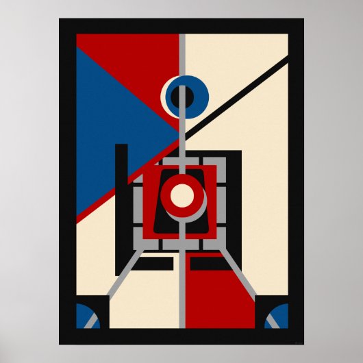Retro Industriële Deco Geometrische Kunst Poster (Voorkant)