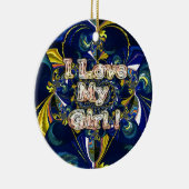Retro Infinity Ik hou van mijn meisje Keramisch Ornament (Rechts)
