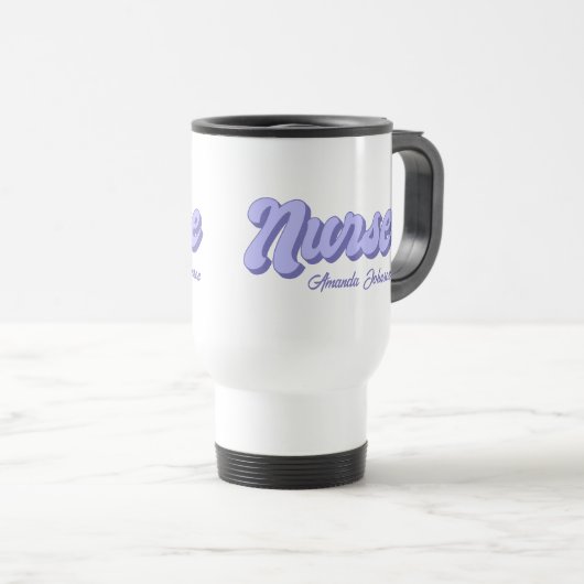 Retro Infirmière Voyage Mug Personnalisé Violet (Devant droit)