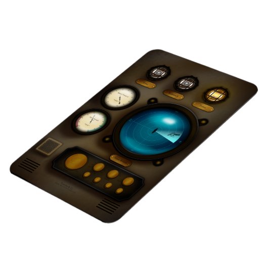 Retro-Inspired Ship Sonar Control Panel Steampunk Magneet (Linkerzijde)