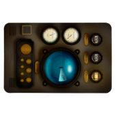 Retro-Inspired Ship Sonar Control Panel Steampunk Magneet (Horizontaal)