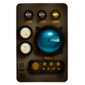 Retro-Inspired Ship Sonar Control Panel Steampunk Magneet (Verticaal)