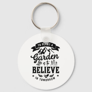 Retro Inspirerend Gardening Gardener en Farmer Sleutelhanger