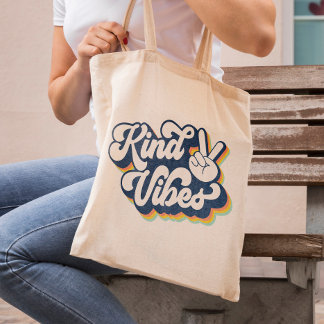 Retro Inspirerende Goede Vibes  Tote Bag