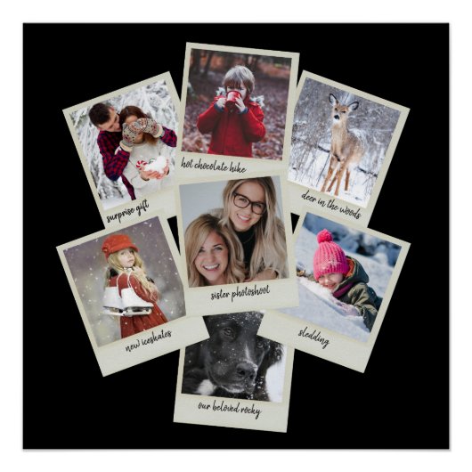 Retro Instant Film Frames Photo Collage Poster (Devant)