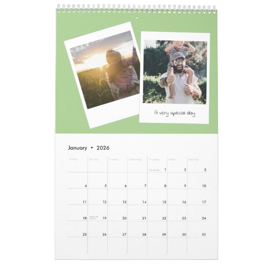 Retro instantanée photo amusant calendrier familia (Jan 2026)