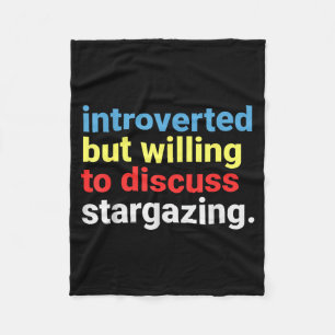 Retro Introverte Maar Bereid Stargazing Liefhebber Fleece Deken