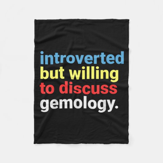 Retro Introverted But Gemology Lover Funny  Fleece Deken (Voorkant)